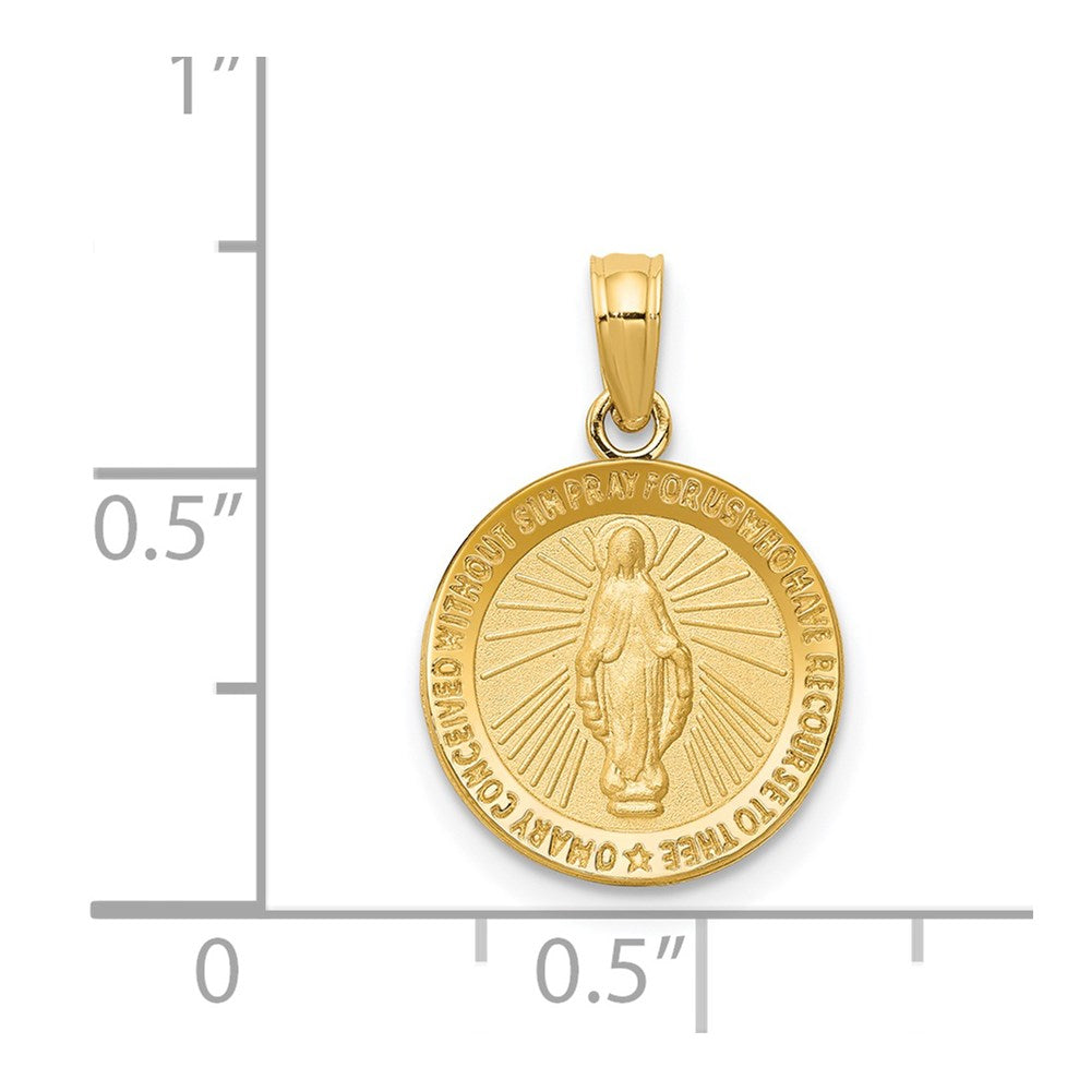 14k Yellow Gold 13 mm Miraculous Medal Pendant (1.09 grams)