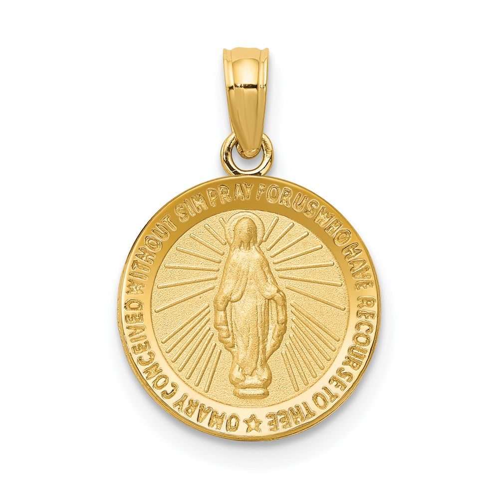 14k Yellow Gold 13 mm Miraculous Medal Pendant (1.09 grams)