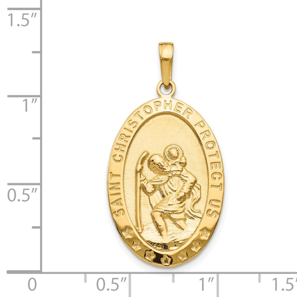 14k Yellow Gold 17 mm Saint Christopher Medal Pendant (3.2 grams)
