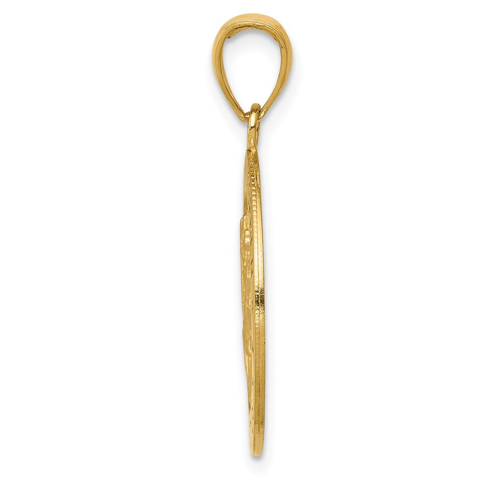 14k Yellow Gold 19 mm Saint Christopher Medal Pendant (2.34 grams)