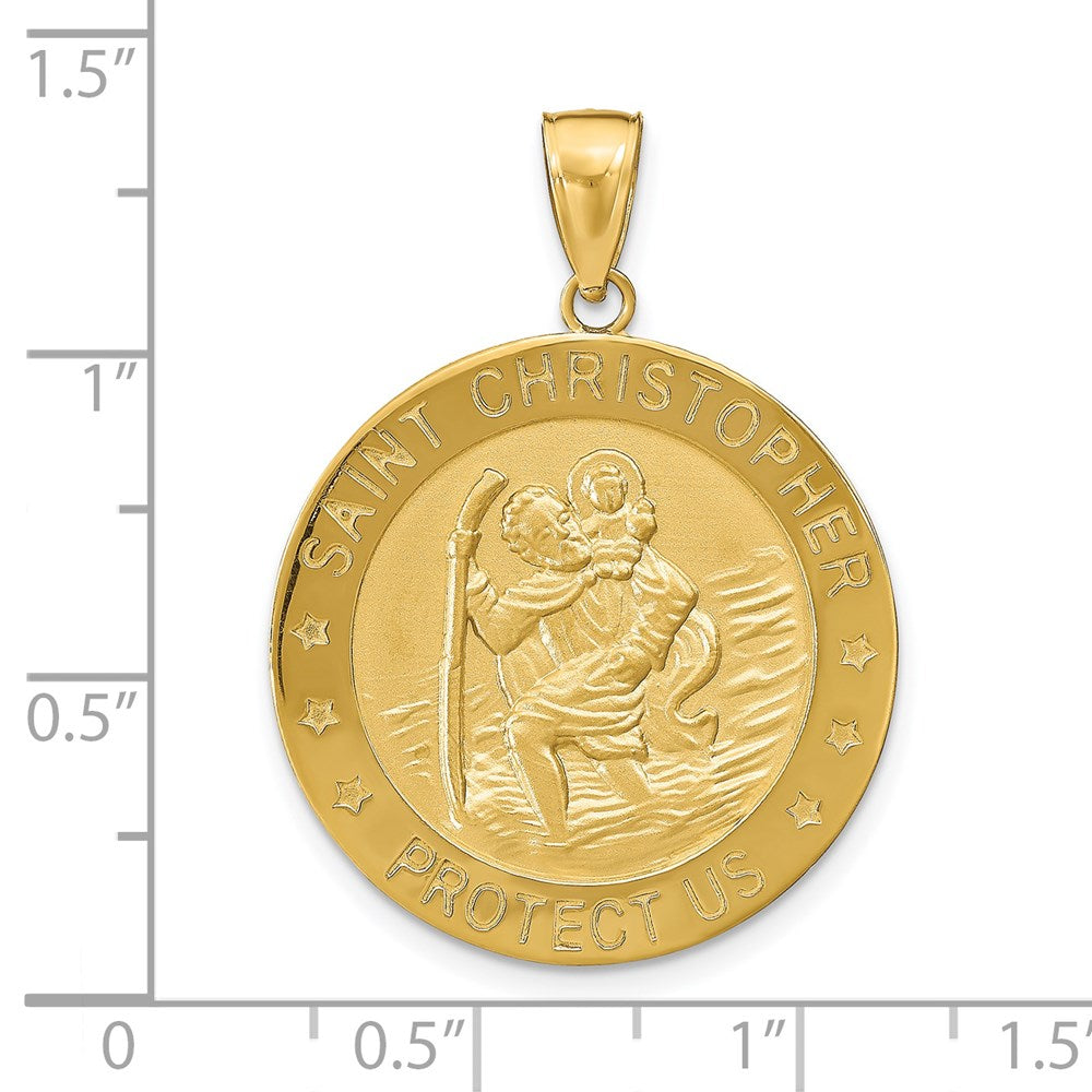 14k Yellow Gold 25 mm Saint Christopher Medal Pendant (4.82 grams)