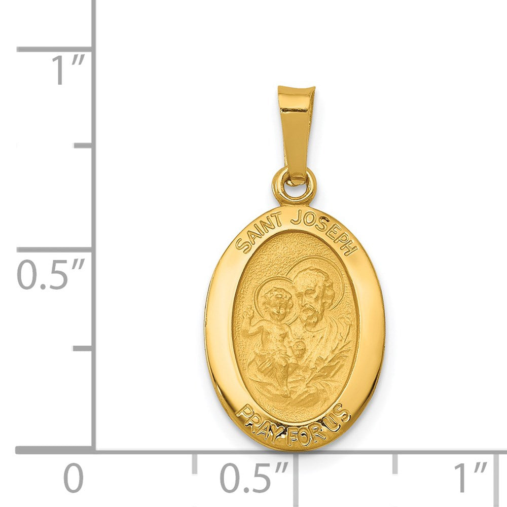14k Yellow Gold 11.75 mm Saint Joseph Medal Charm (1.13 grams)