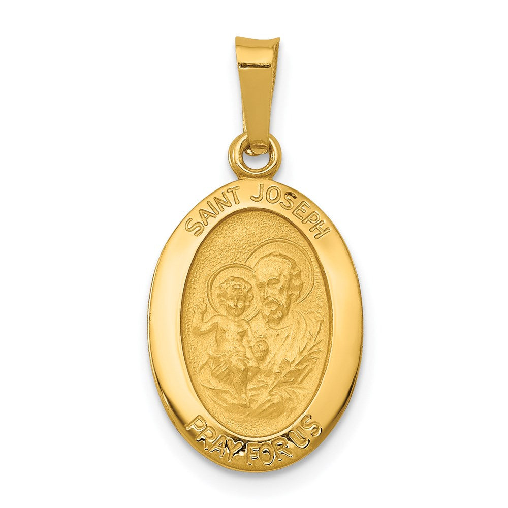 14k Yellow Gold 11.75 mm Saint Joseph Medal Charm (1.13 grams)