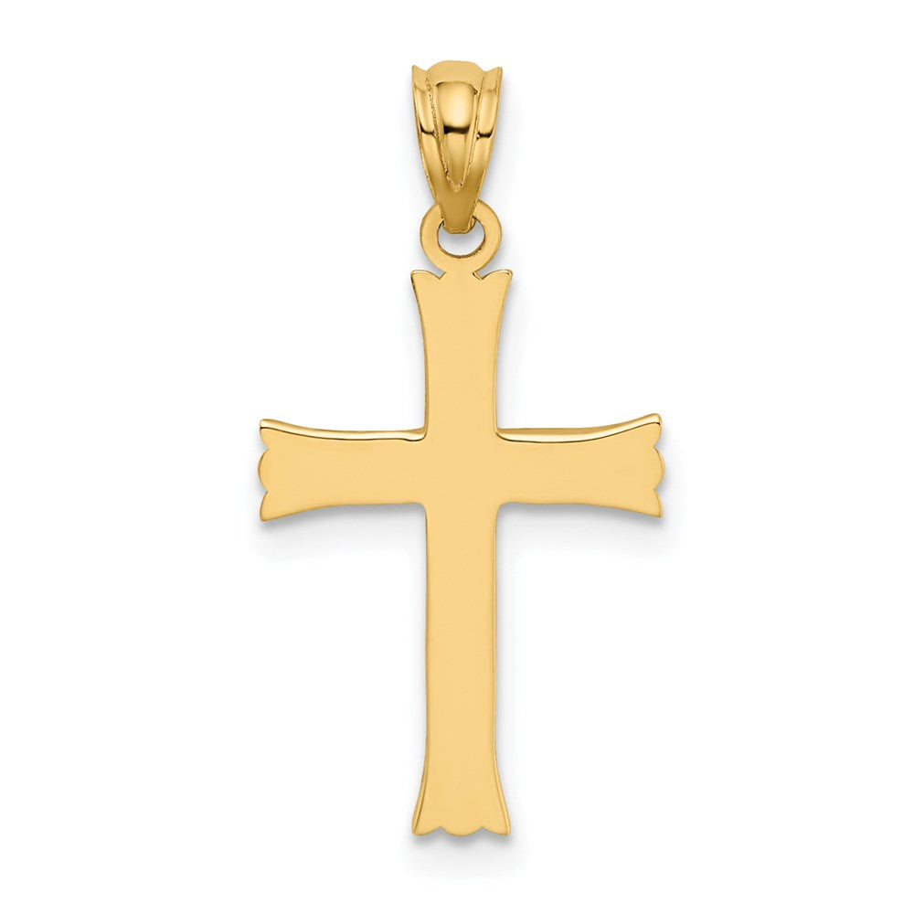 14k Yellow Gold 13 mm Satin Cross Charm (1.06 grams)