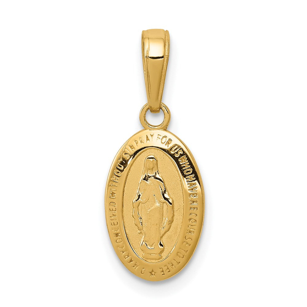 14k Yellow Gold 8 mm Miraculous Medal Charm