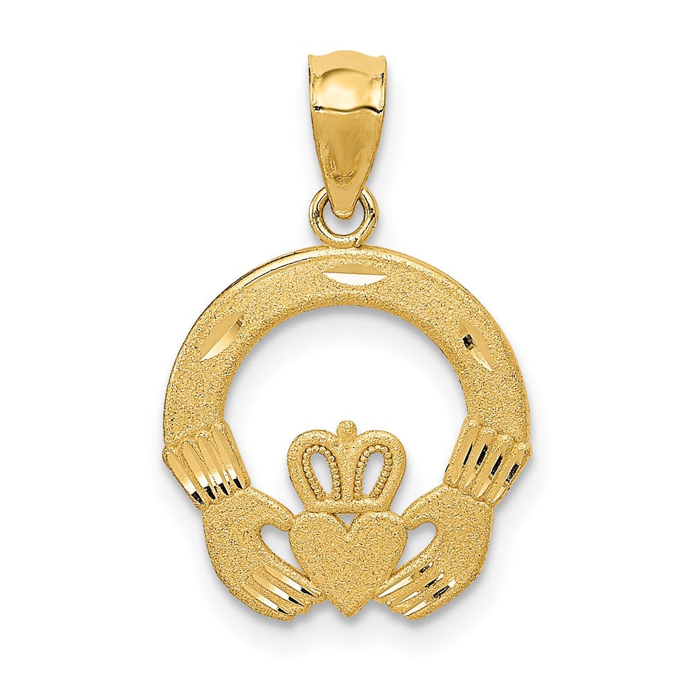 14k Yellow Gold 14 mm Claddagh Charm (0.56 grams)