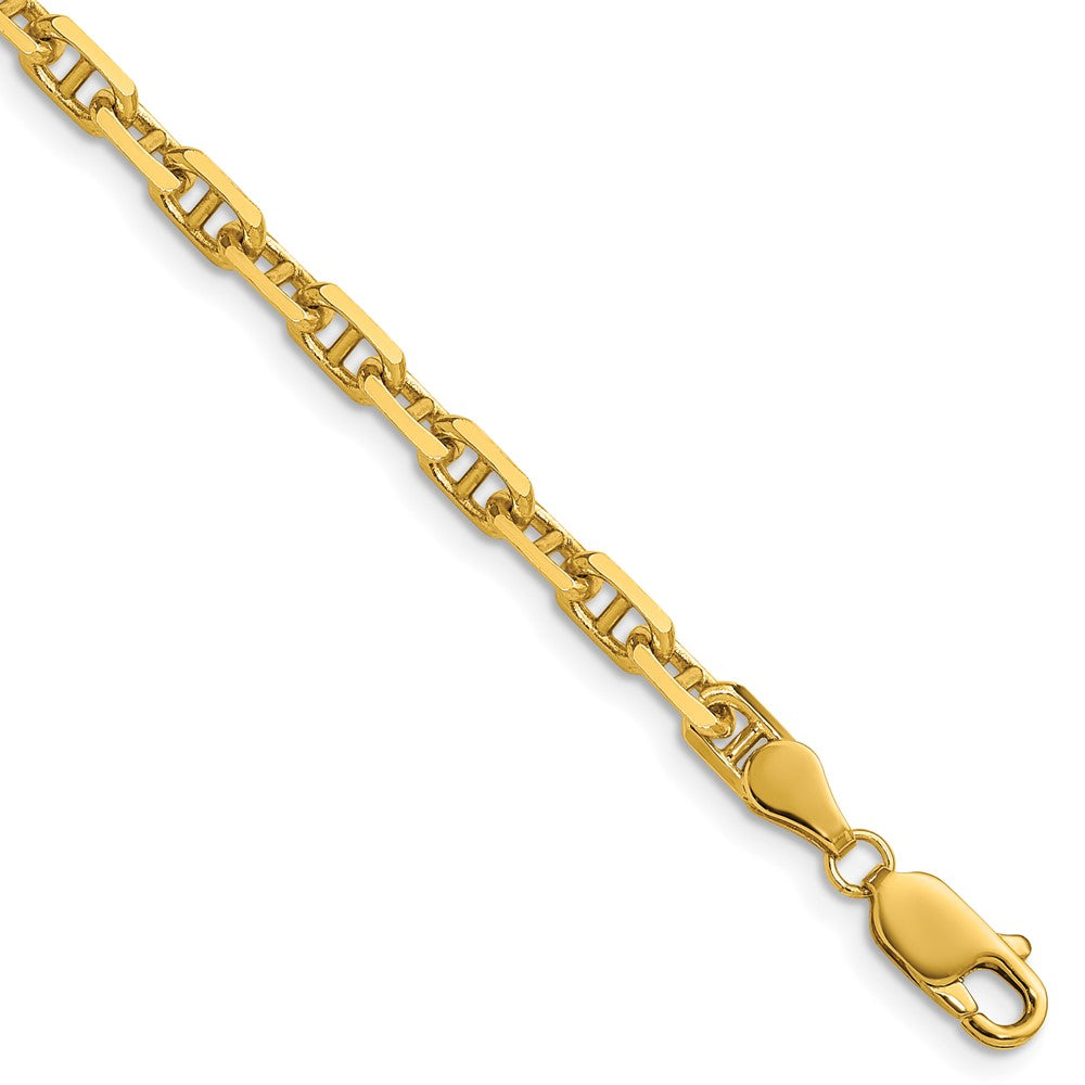 14k 4.1mm D/C Mariner Anchor Chain Bracelet (7.38 grams)