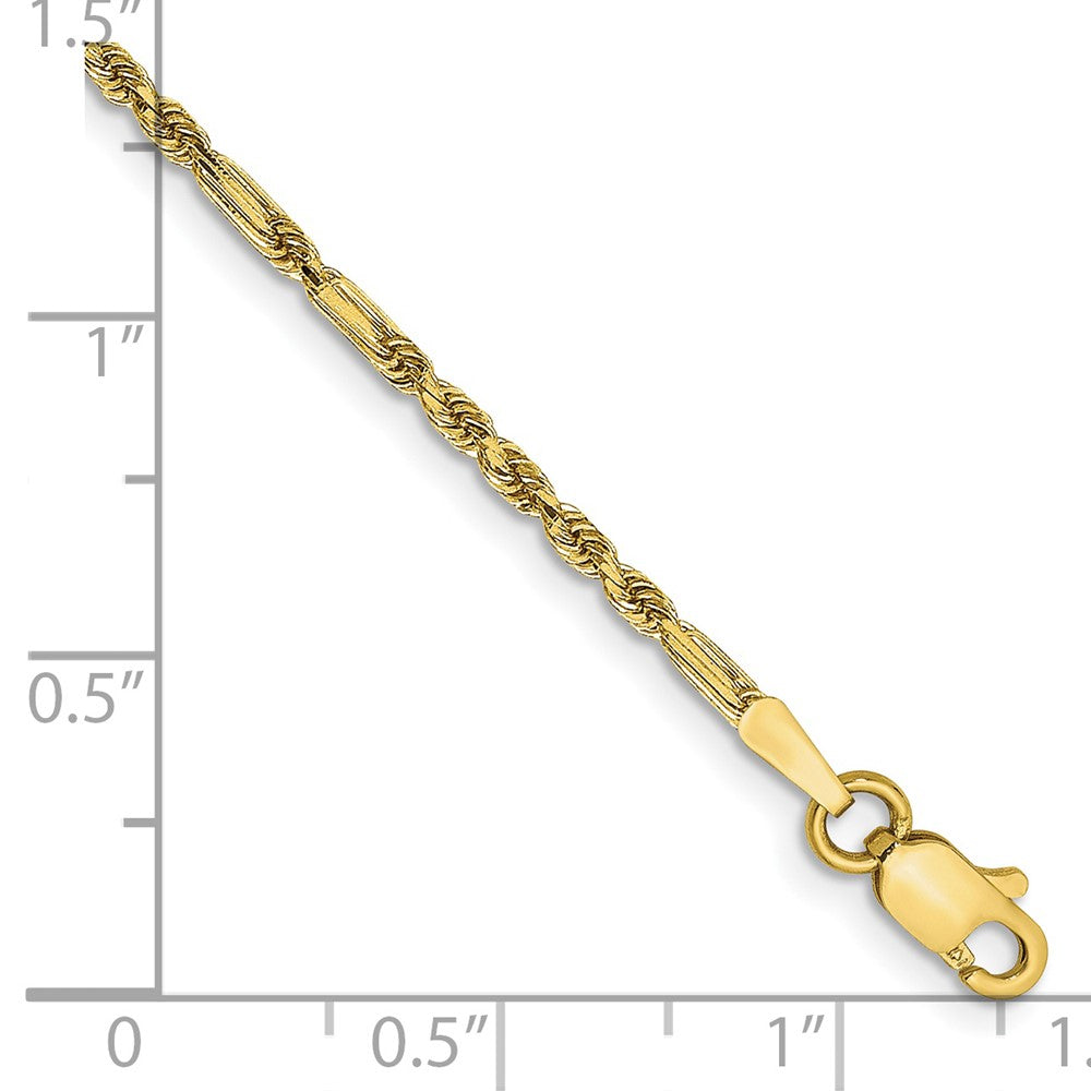 14k 1.8mm D/C Milano Rope Chain Bracelet (1.88 grams)
