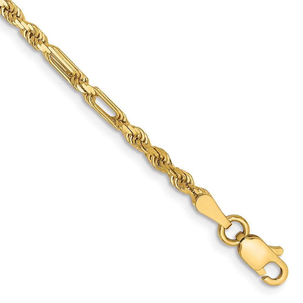 14k 2.5mm D/C Milano Rope Chain Bracelet (3.26 grams)