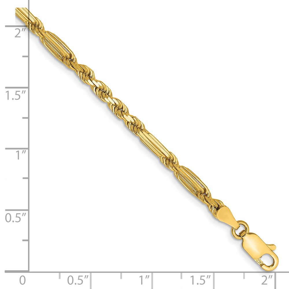 14k 3.0mm D/C Milano Rope Chain Bracelet (5.39 grams)