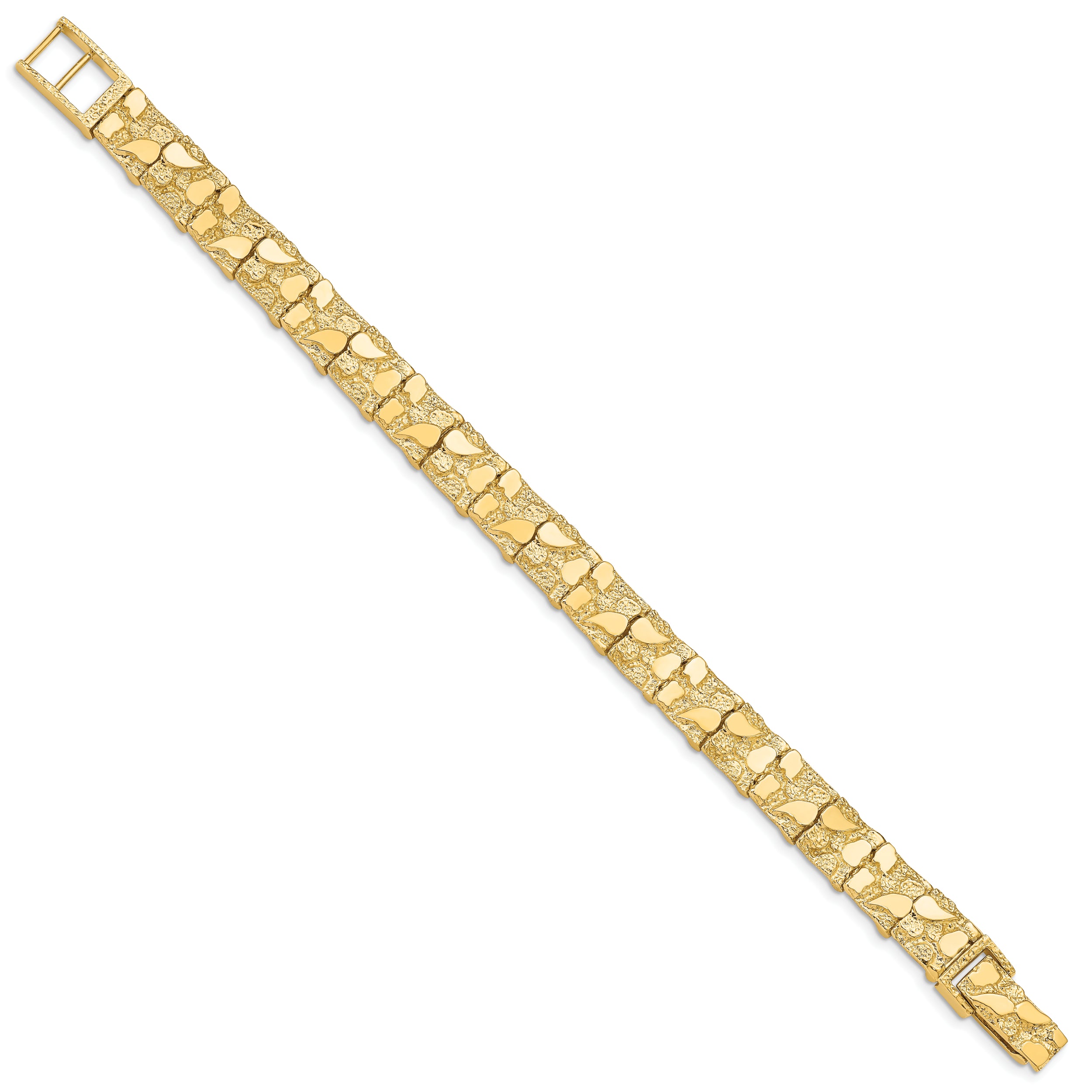 14k 9.50mm Nugget Bracelet (24.39 grams)