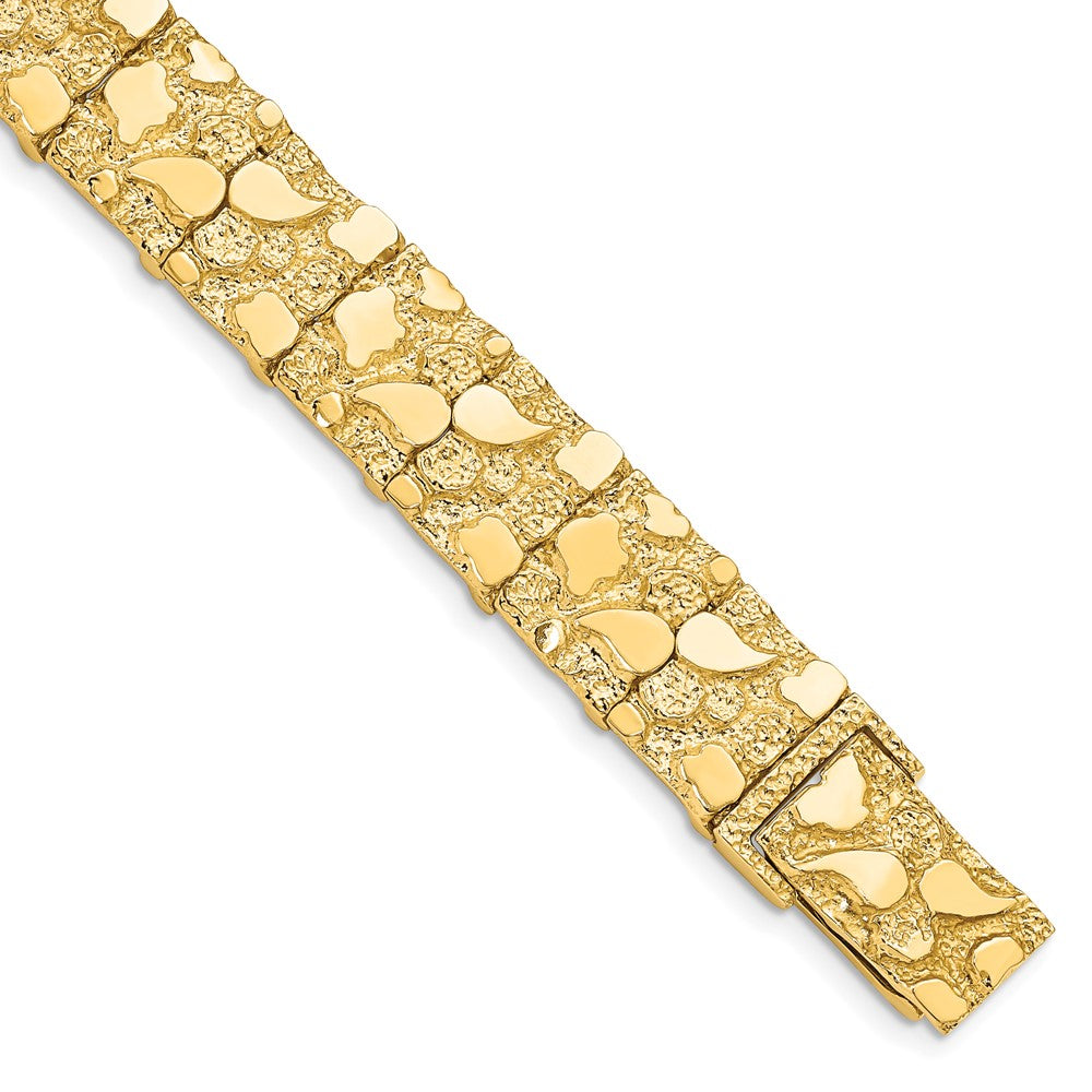 14k Yellow Gold 12.5 mm Nugget Bracelet