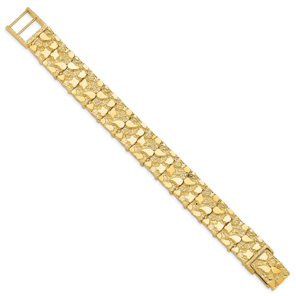 14k Yellow Gold 15 mm Nugget Bracelet