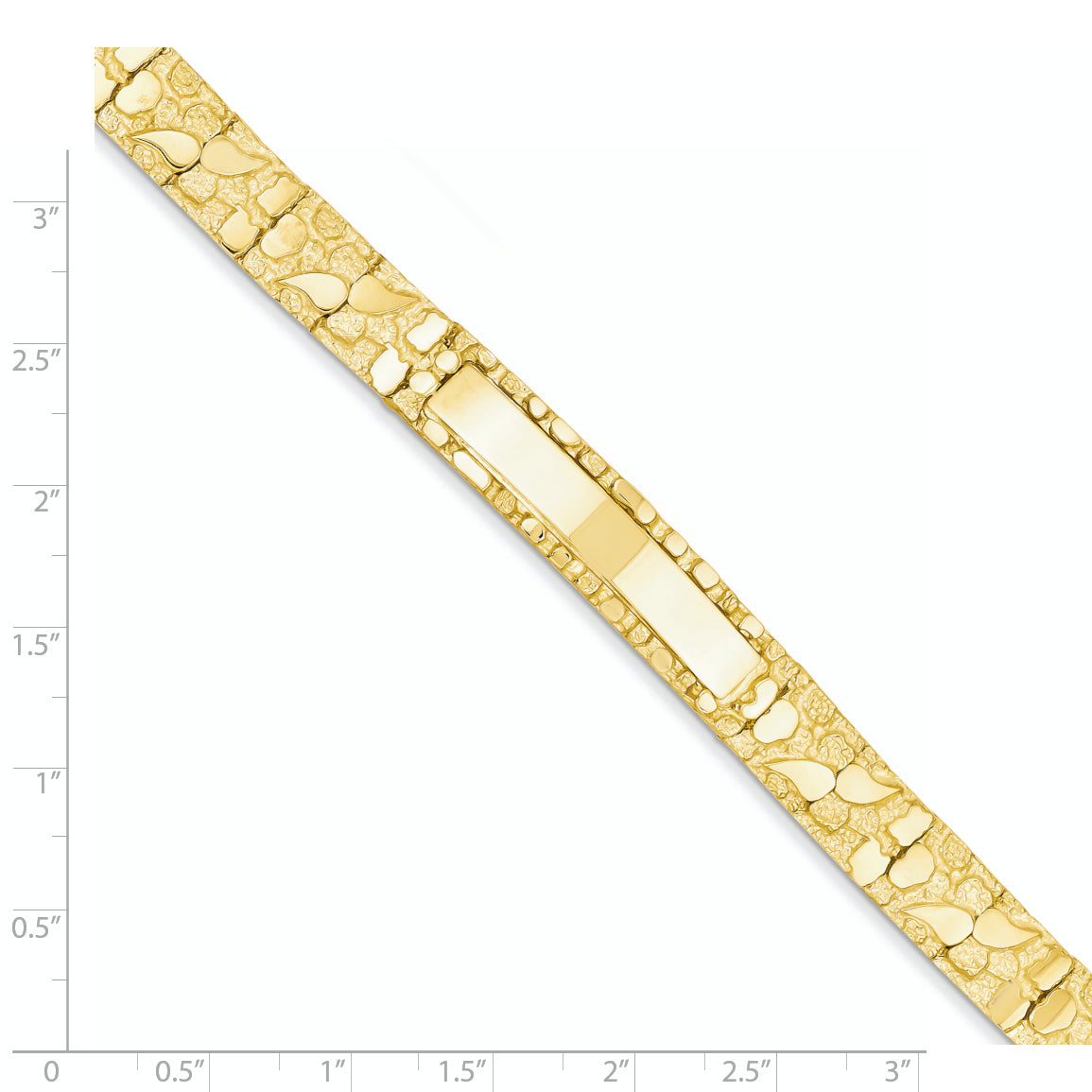 14k 10.0mm Nugget ID Bracelet (25.49 grams)