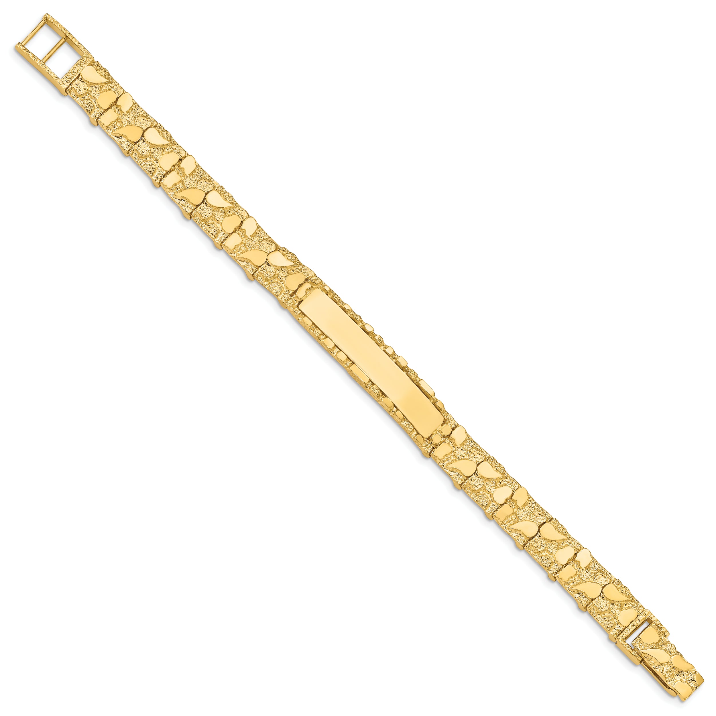 14k 10.0mm Nugget ID Bracelet (25.49 grams)