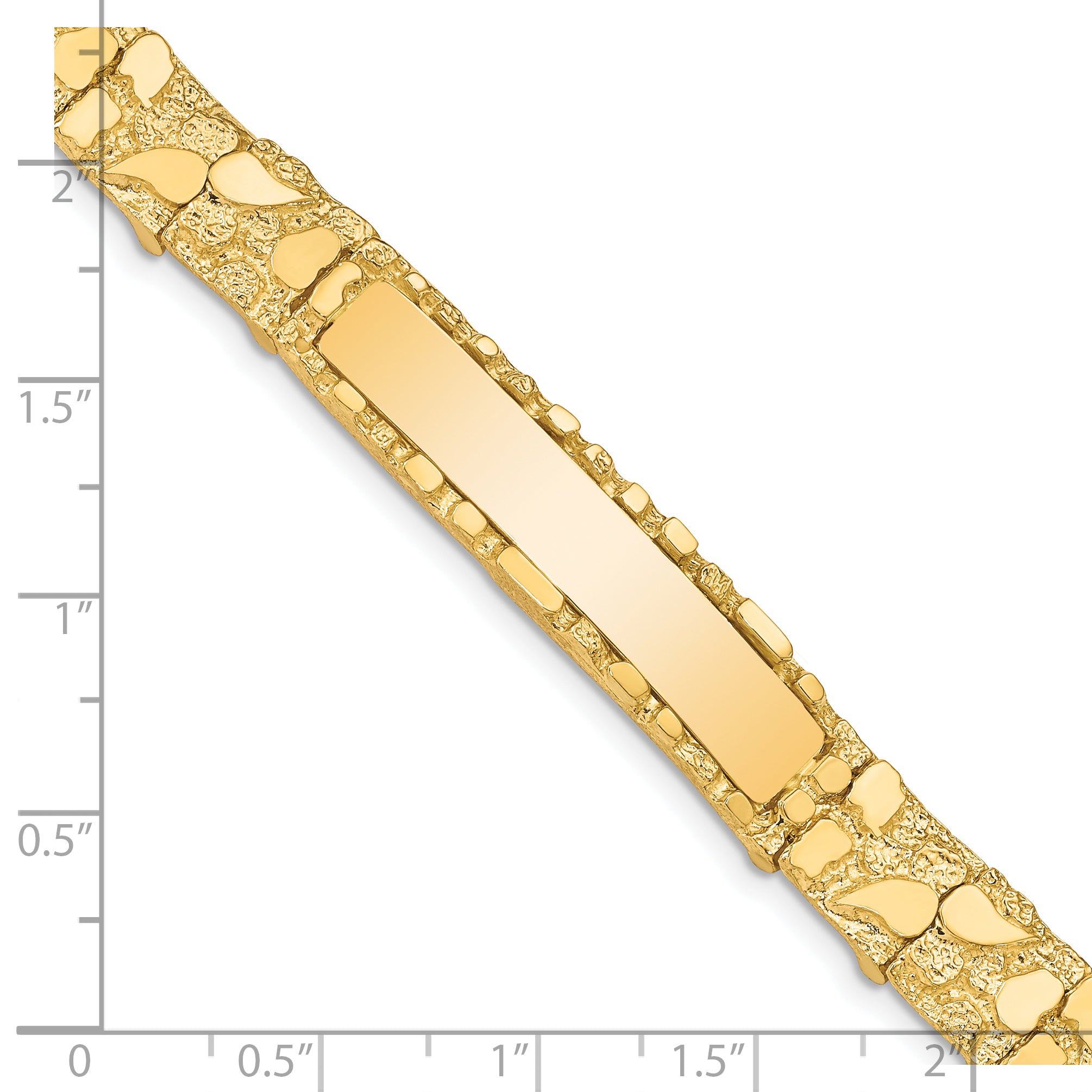 14k 10.0mm Nugget ID Bracelet (25.49 grams)