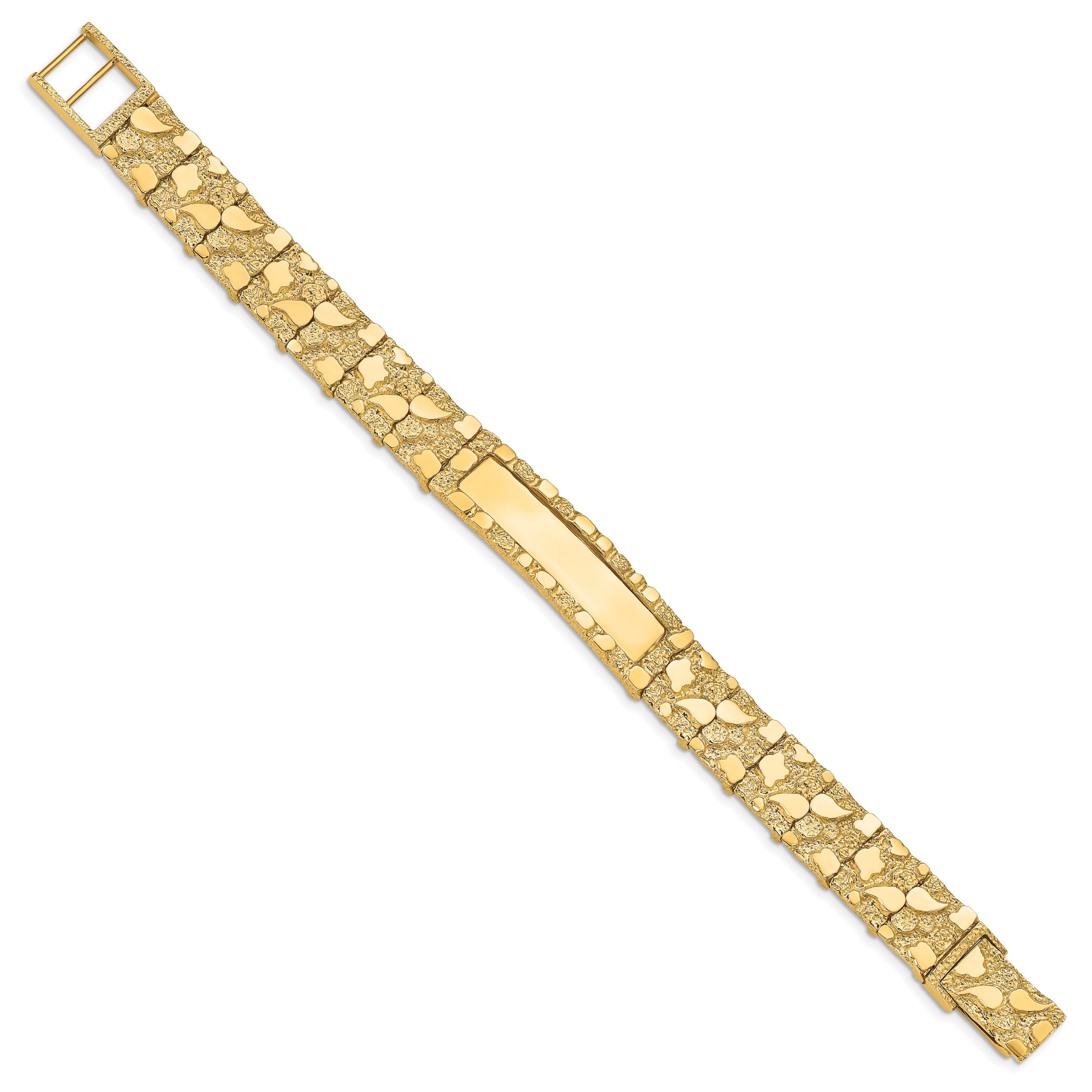 14k 12.0mm Nugget ID Bracelet (31.19 grams)