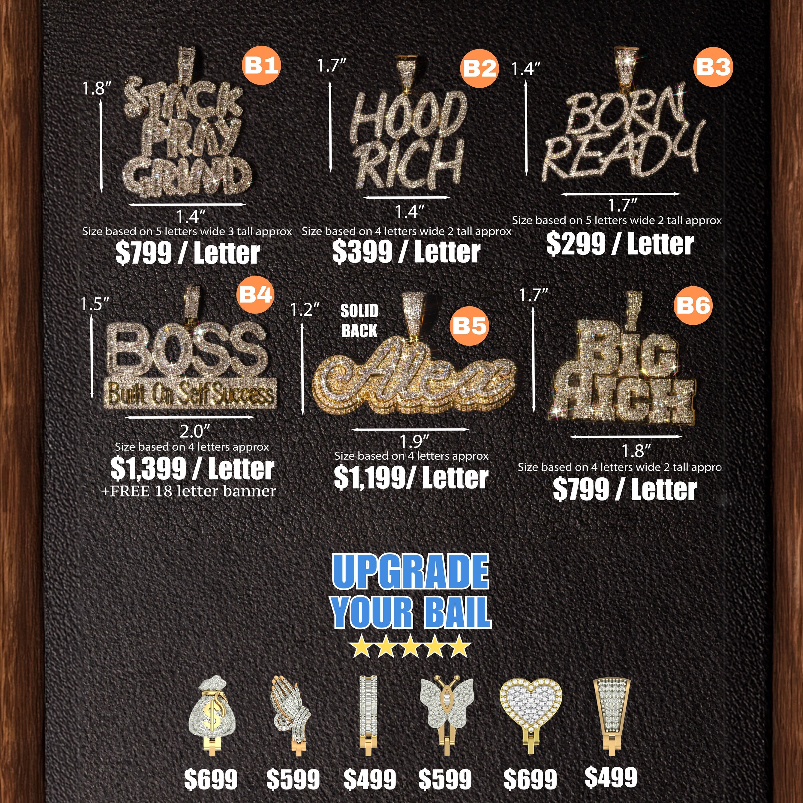 Custom Diamond & Gold Nameplates