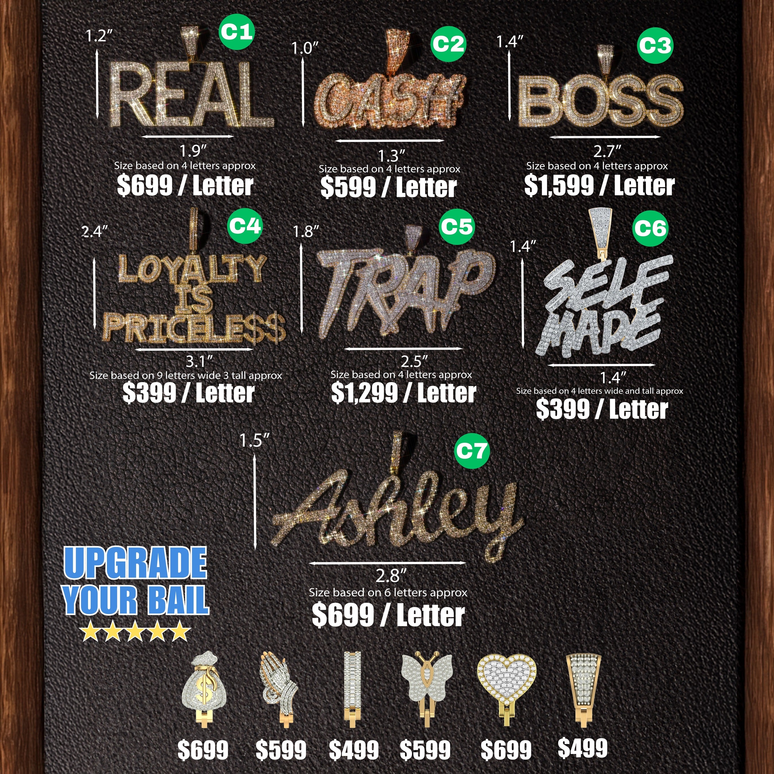 Custom Diamond & Gold Nameplates