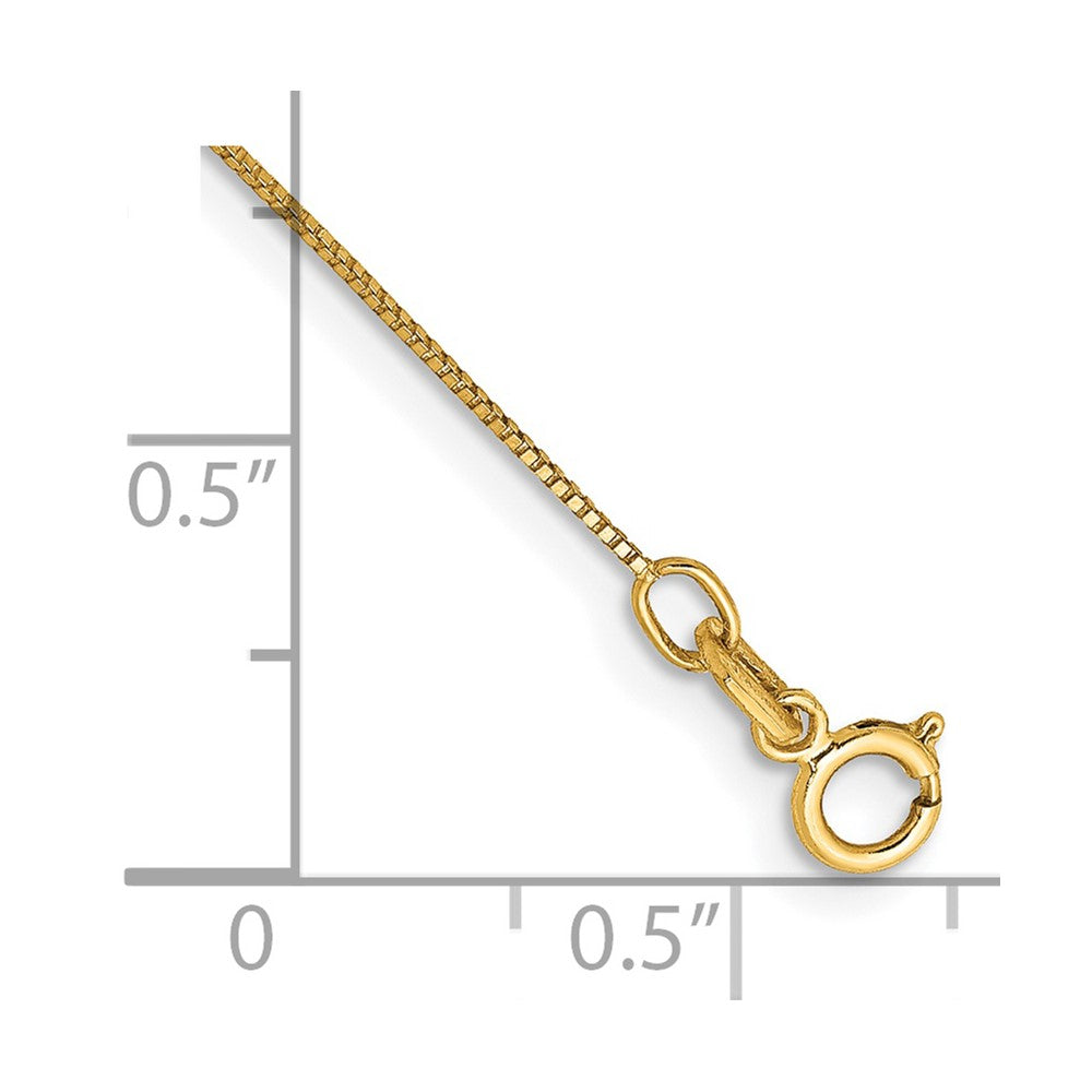 14k .5mm Box with Spring Ring Clasp Chain Bracelet (0.63 grams)