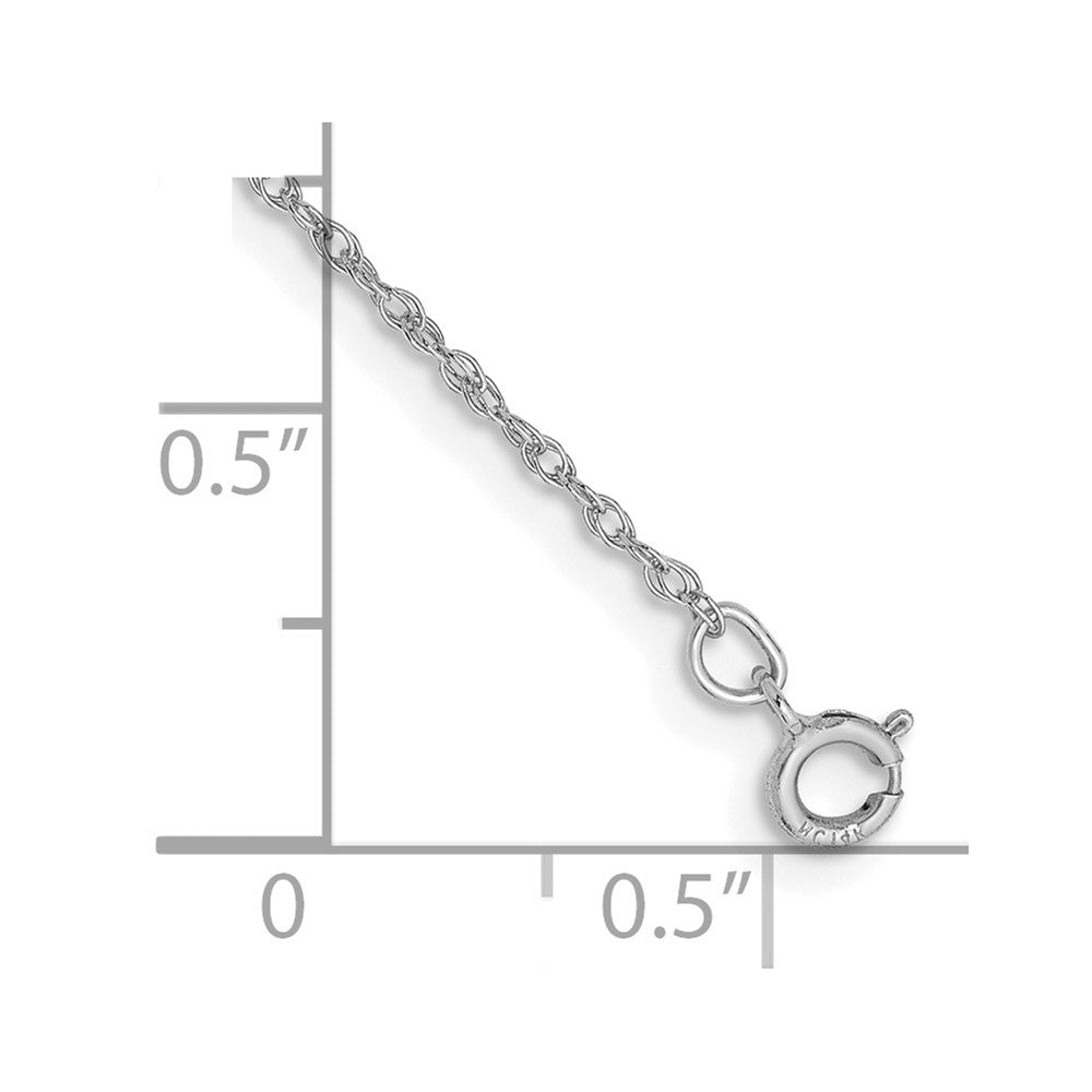 14k WG .8mm Polished Light Baby Rope Chain Bracelet (0.35 grams)