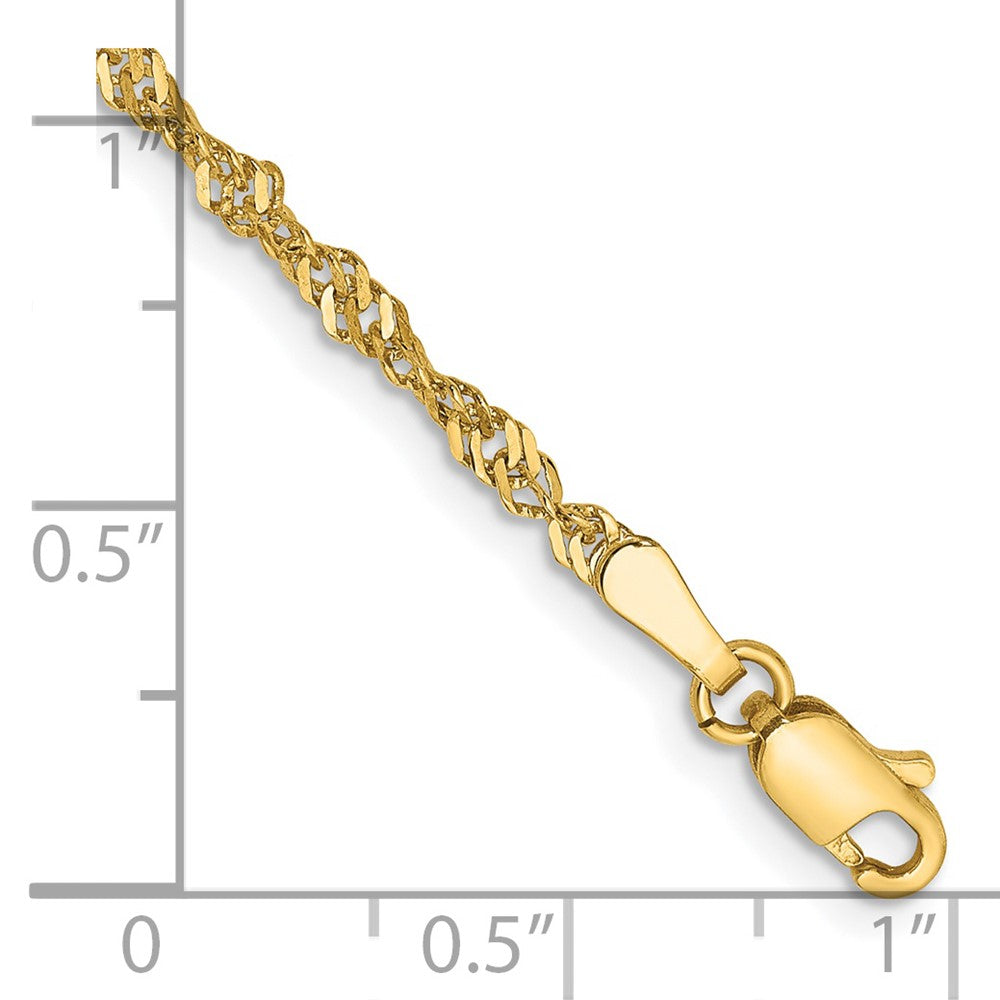 14k 2mm Singapore Chain Bracelet (1.73 grams)