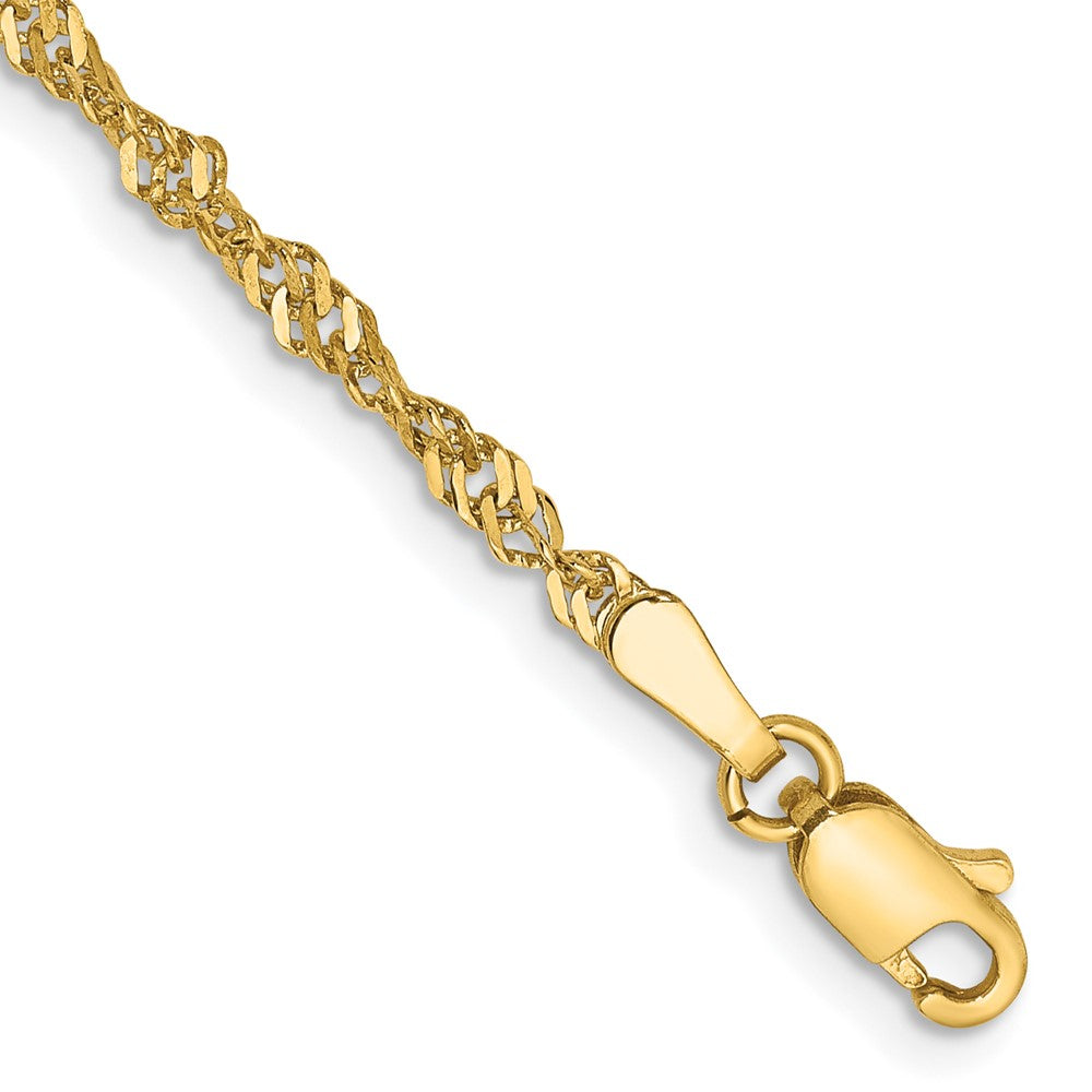 14k 2mm Singapore Chain Bracelet (1.73 grams)