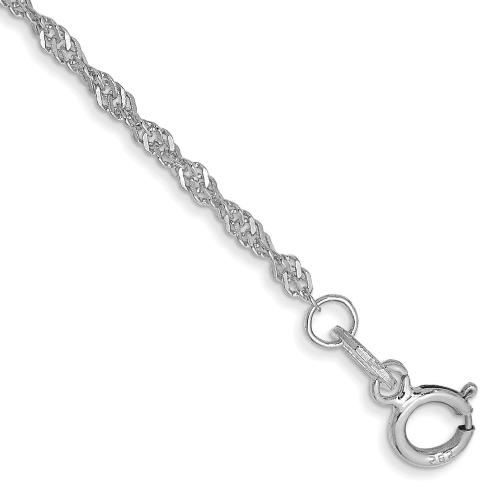 14k White Gold 1.4mm Singapore Chain Bracelet (0.87 grams)