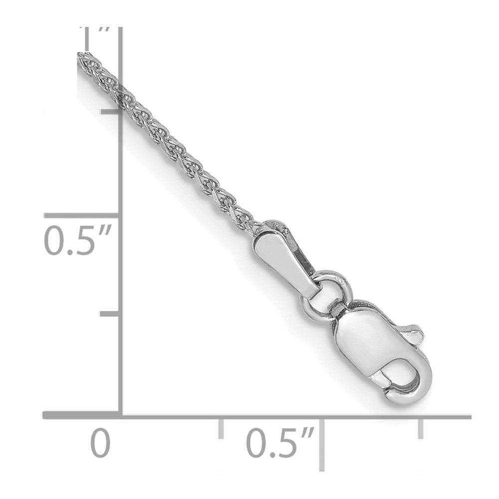 14k WG 1.25mm Solid Diamond-cut Spiga Chain Bracelet (1.86 grams)