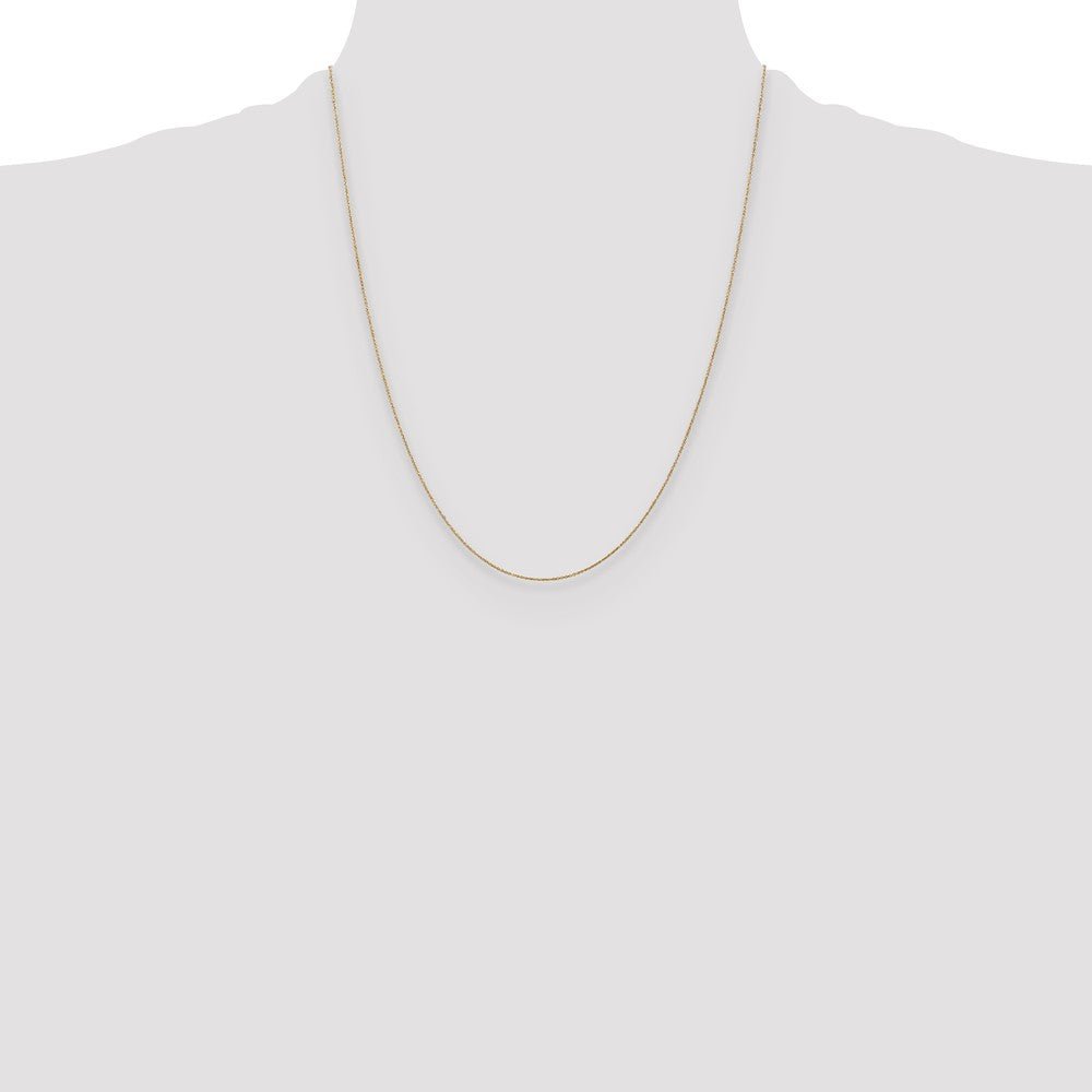 14k .75mm Round Open Link Cable Chain (0.61 grams)