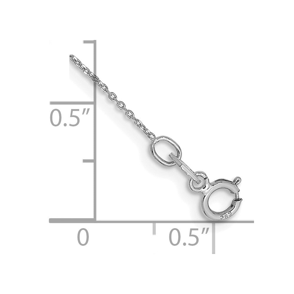 14k WG .6mm D/C Round Open Link Cable Chain Bracelet (0.42 grams)