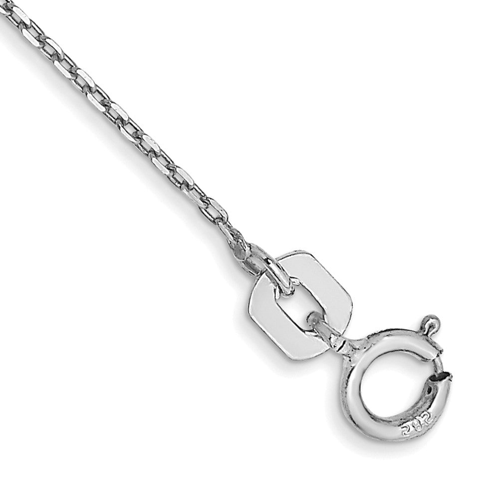 14k WG .8mm D/C Cable with Spring Ring Clasp Chain Bracelet (0.61 grams)