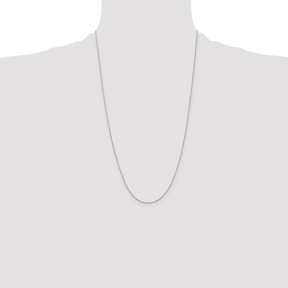 14k WG .8mm D/C Cable with Lobster Clasp Chain (1.12 grams)