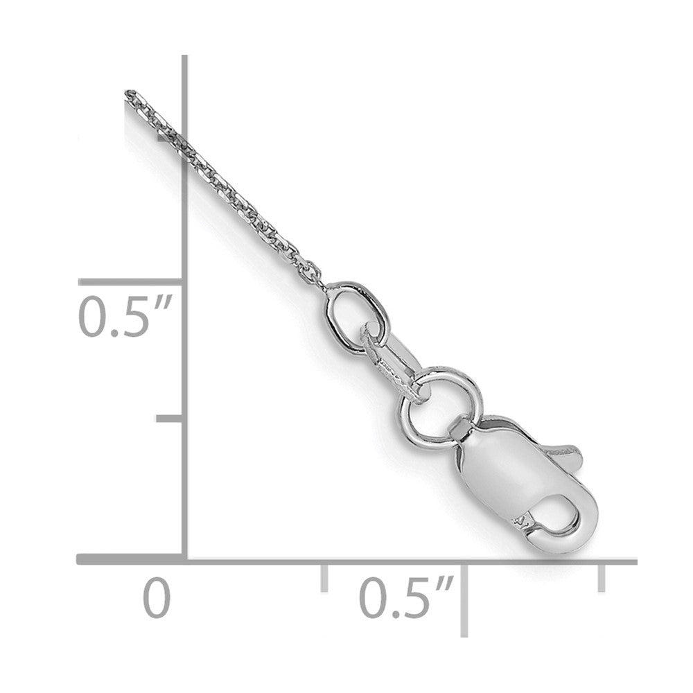 14k WG .8mm D/C Round Open Link Cable Chain Bracelet (0.87 grams)