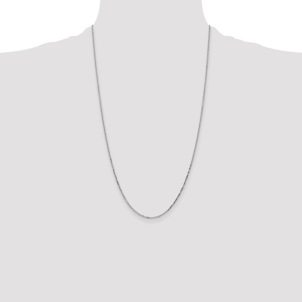 14k WG 1.4mm D/C Round Open Link Cable Chain (2.24 grams)