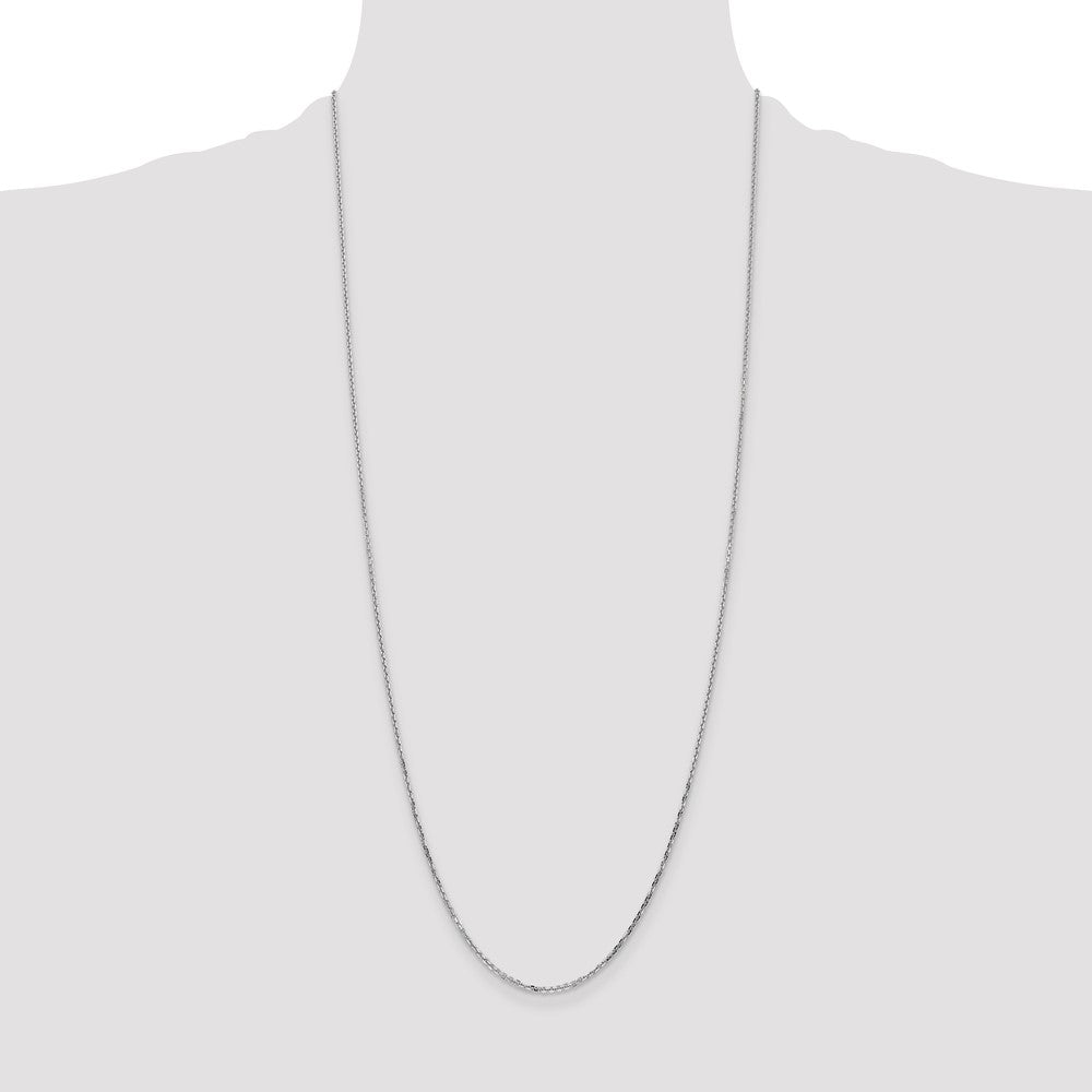 14k WG 1.4mm D/C Round Open Link Cable Chain (2.24 grams)