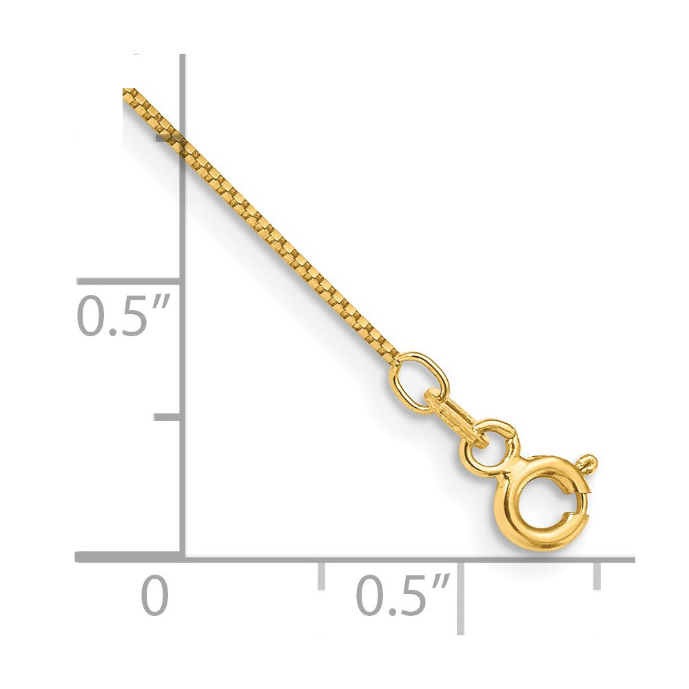 14k .7mm Box with Spring Ring Clasp Chain Bracelet (0.91 grams)