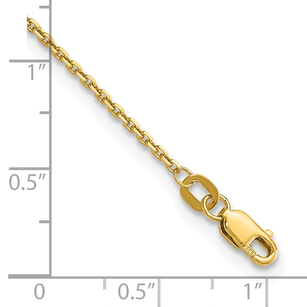 14k 1.4mm D/C Round Open Link Cable Chain Bracelet (1.71 grams)