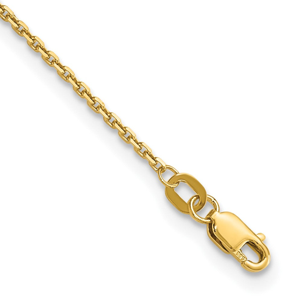 14k 1.4mm D/C Round Open Link Cable Chain Bracelet (1.71 grams)