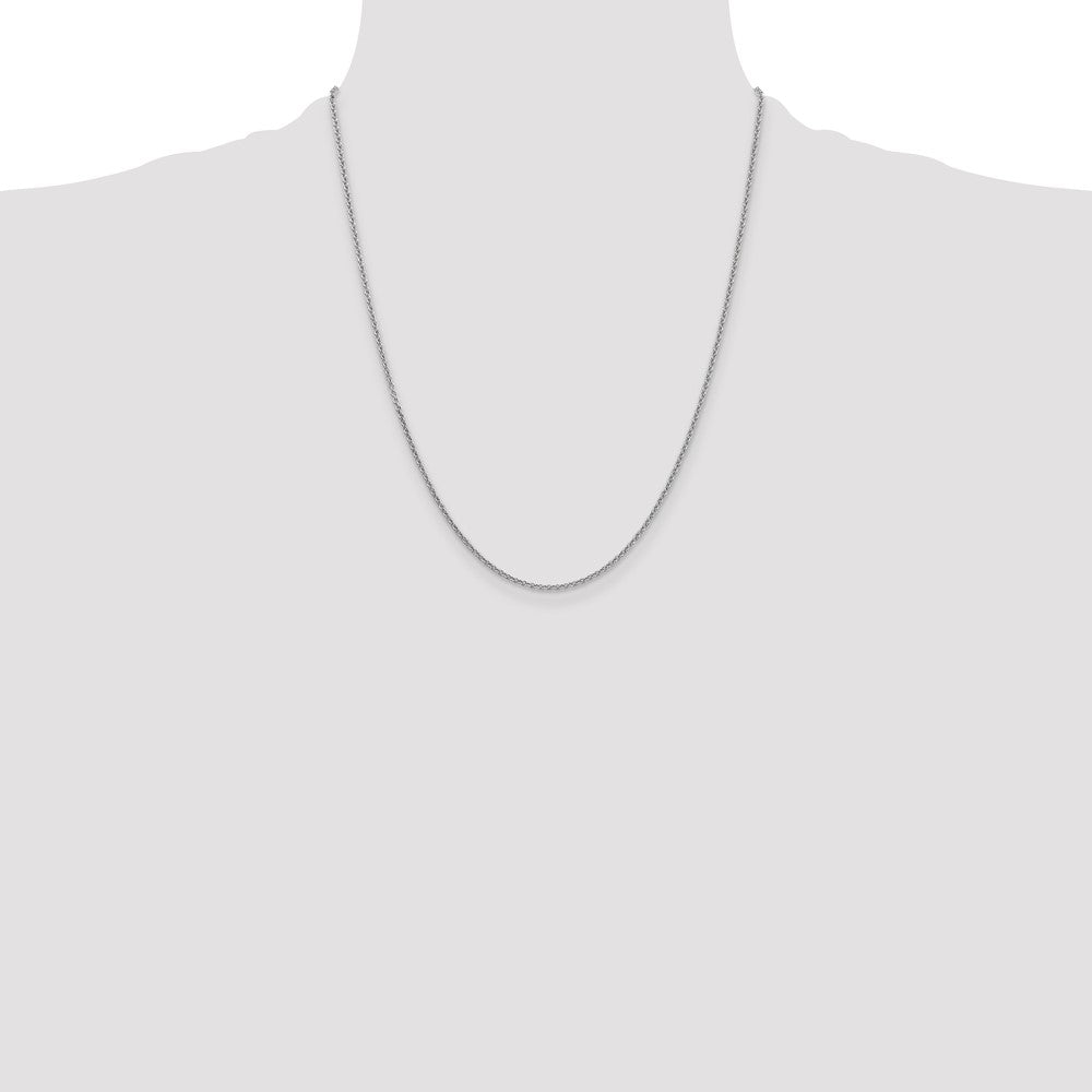 14k WG 1.6mm Round Open Link Cable Chain (2.71 grams)