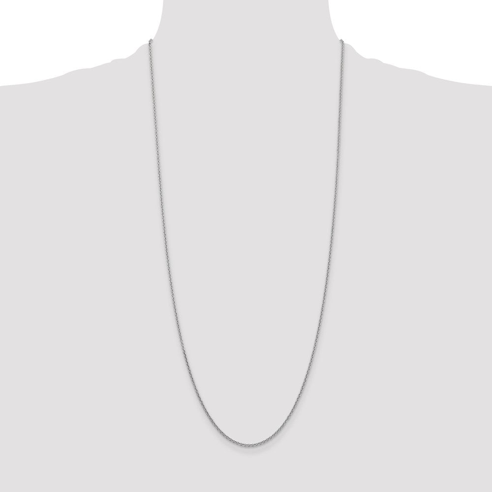 14k WG 1.6mm Round Open Link Cable Chain (2.71 grams)