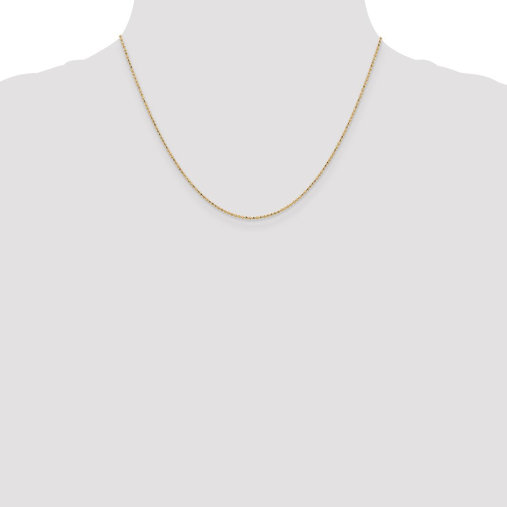 14k 1.2mm D/C Beaded Pendant Chain (2.07 grams)