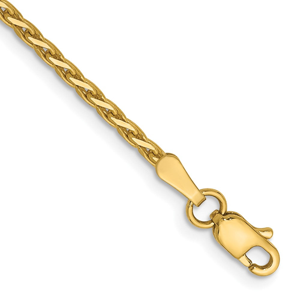14K 1.6mm D/C Parisian Wheat Chain Bracelet (2.65 grams)