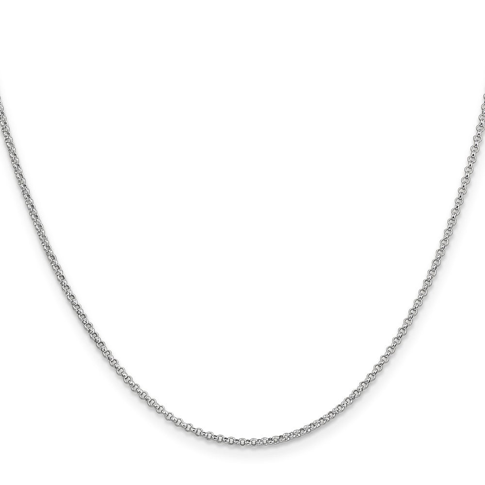 14k White Gold 1.55mm Rolo Pendant Chain (2.65 grams)