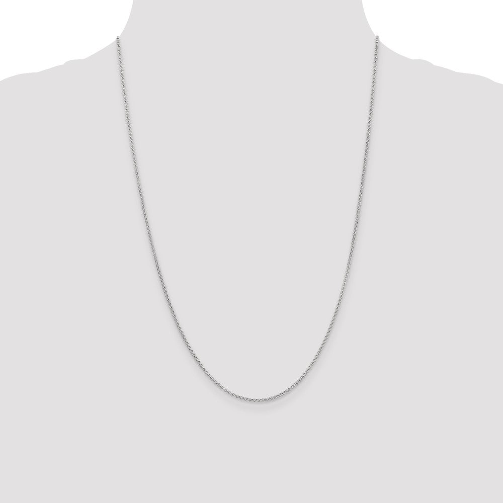 14k White Gold 1.55mm Rolo Pendant Chain (2.65 grams)