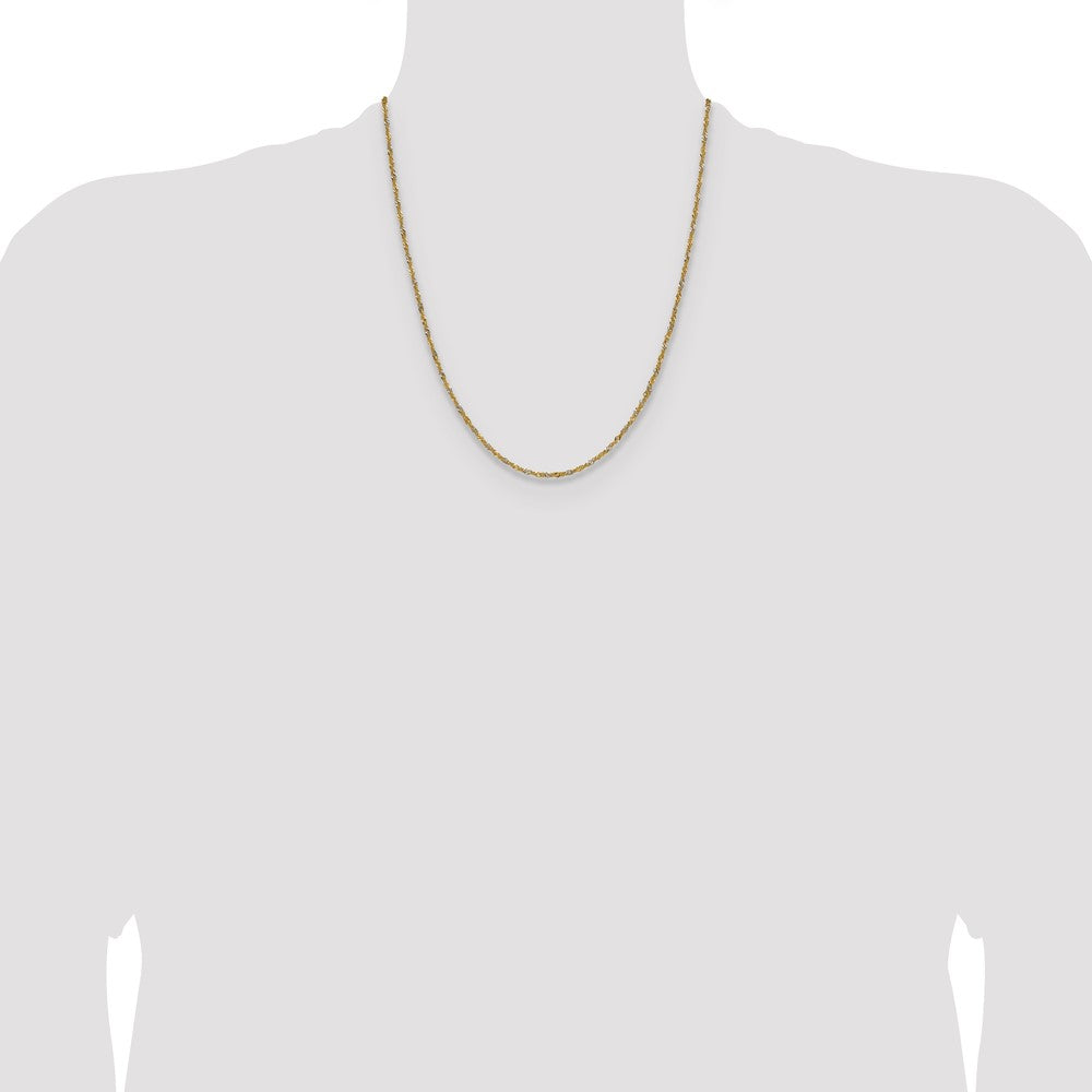 14k Yellow Gold with Rhodium 1.65mm Singapore Chain (2.10 grams)