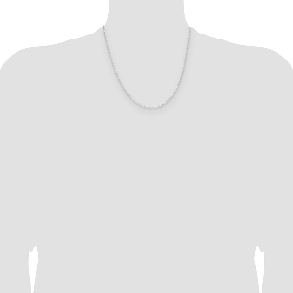 14k White Gold .8mm D/C Forzantine Cable Chain (1.09 grams)