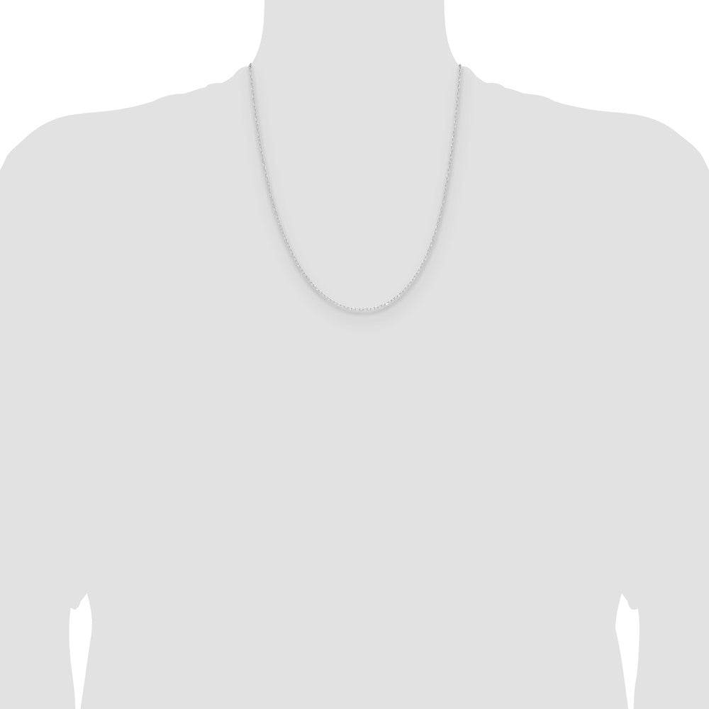 14k White Gold .8mm D/C Forzantine Cable Chain (1.09 grams)