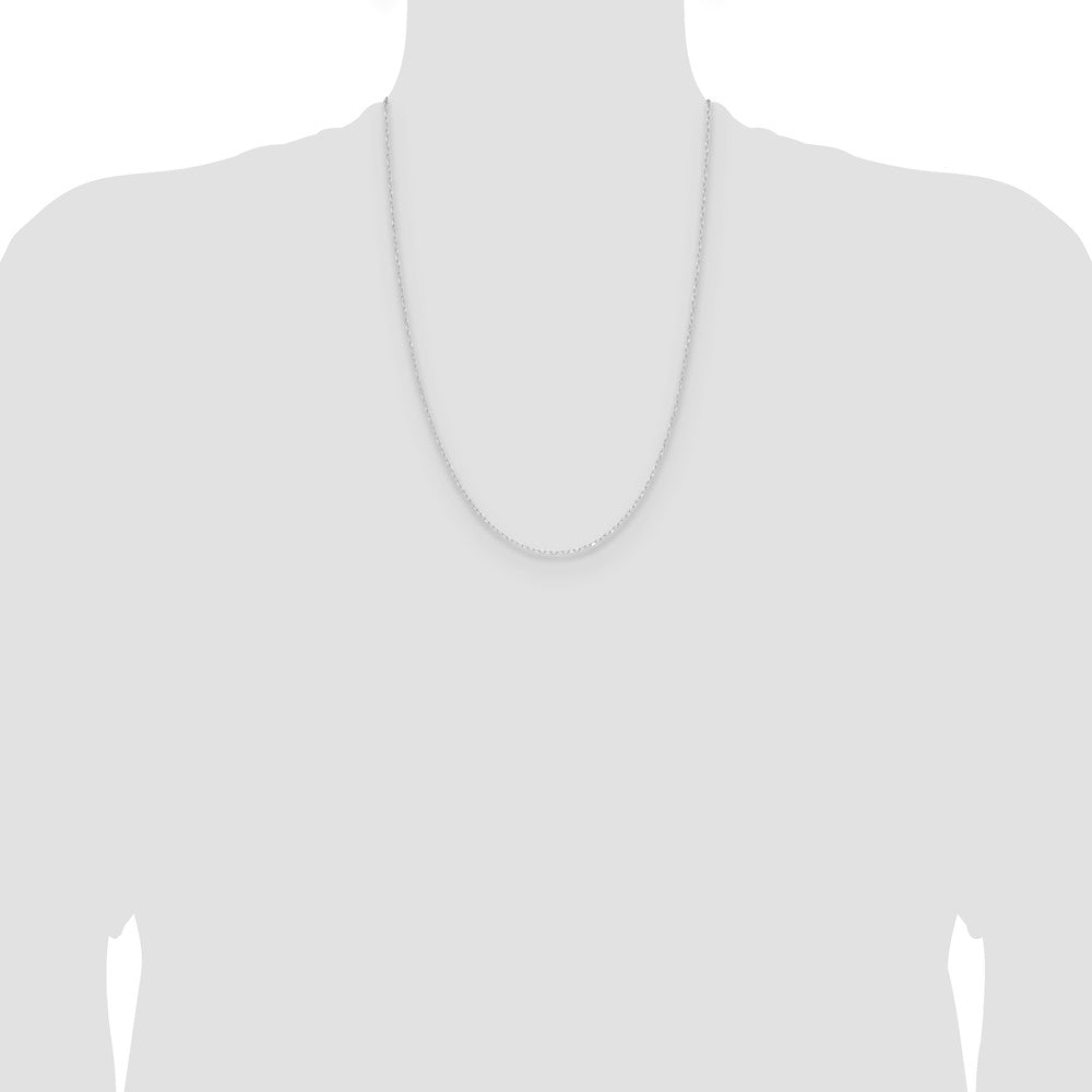 14k White Gold .8mm D/C Forzantine Cable Chain (1.09 grams)