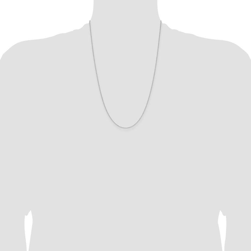 14k White Gold 1.0mm D/C Forzantine Cable Chain (1.47 grams)